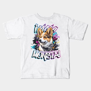 Imma Monsta! CORGI | Whitee | by Asarteon Kids T-Shirt